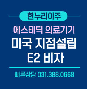 에스테틱 의료기기 회사 미국지점 설립ㄱ과 e2비자