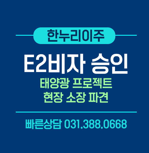 미국 태양광 프로젝트 현장소장 파견을 위한 E2 직원 비자 승인 후기